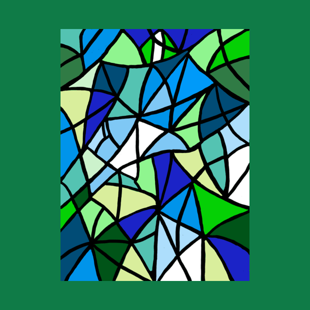 Blau grün im Buntglasstyle by byLia