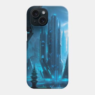 Cyber Space Port in A Futuristic City Phone Case