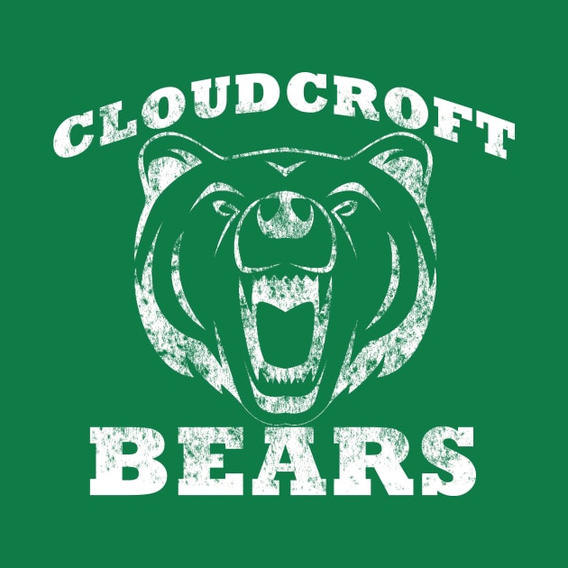 Cloudcroft Bears Worn Logo (White) by CloudcroftSports