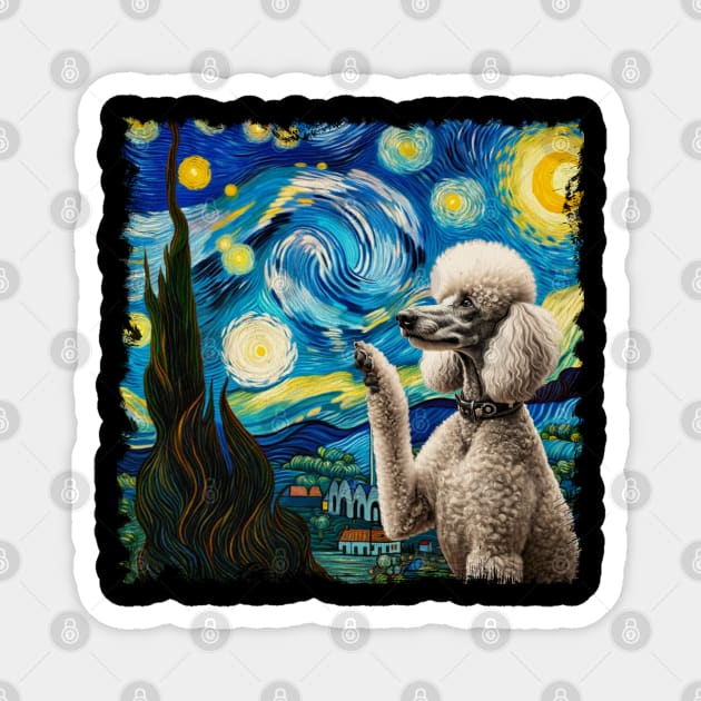 Pampered Pooches Poodle Parade, Dog Starry Night for Dog Lovers Magnet by JocelynnBaxter