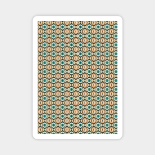 Retro Geo Pattern Charcoal, Teal, Orange, Yellow Magnet