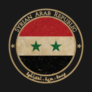 Vintage Syria Syrian Arab Republic Asia Asian Flag T-Shirt