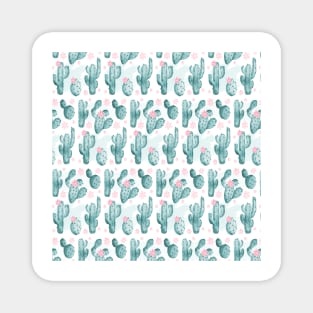 Cute Water Color Cactus Pattern Magnet