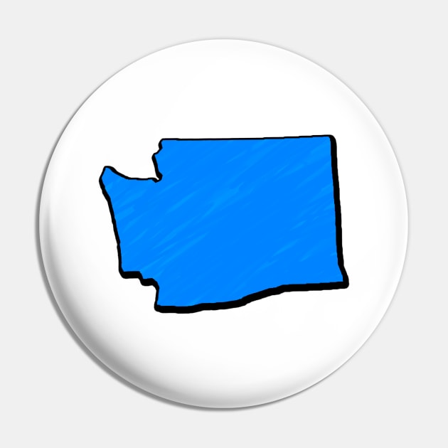 Bright Blue Washington Outline Pin by Mookle