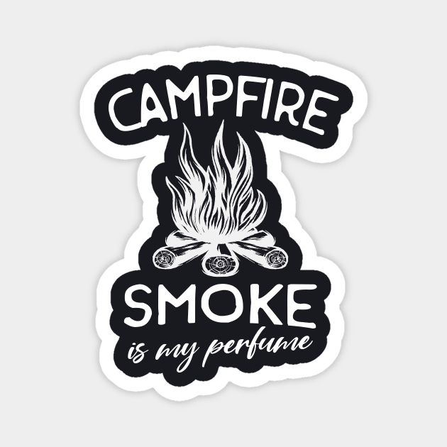 Campfire Smoke funny Outdoor Camper Gift Magnet by Foxxy Merch