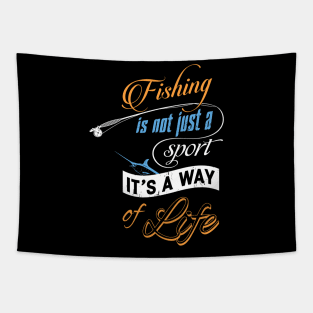 Fishing Is A Way Of Life Fisherman Angling Tapestry