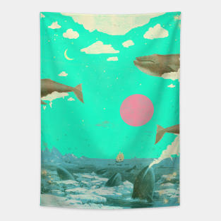 FLOATING WHALES Tapestry
