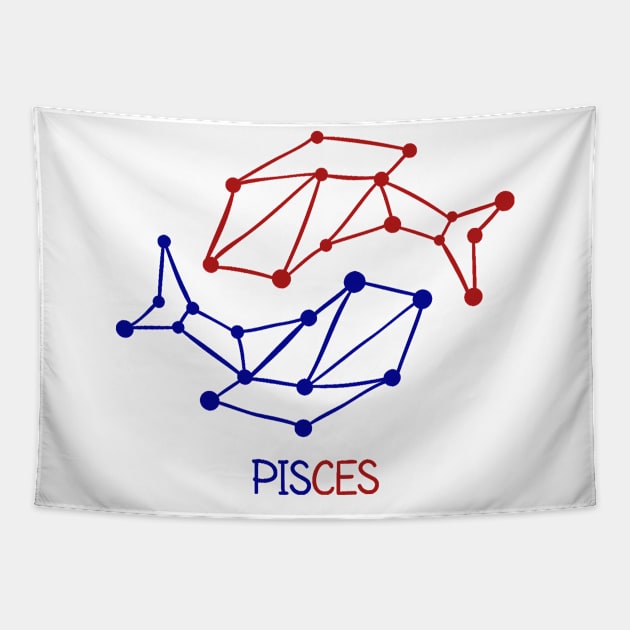 Pisces stars Tapestry by Dieowl