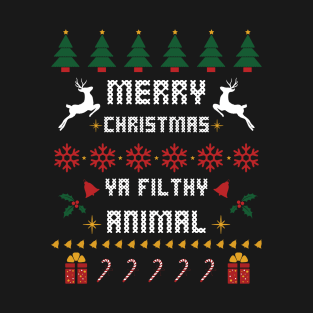 Merry Christmas Ya Filthy Animal Geek Ugly Christmas Sweater T-Shirt