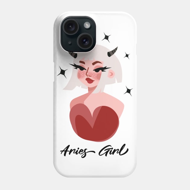 Aries Girl Zodiac Sign Astrology Phone Case by Science Puns