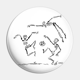 Skeleton Ball Black Ink Pin