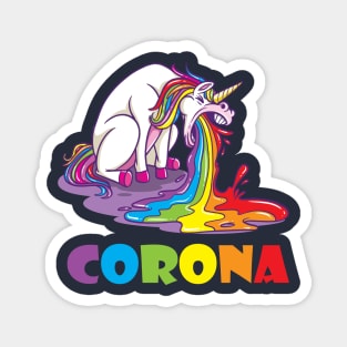 unicorn makes corona puke Magnet