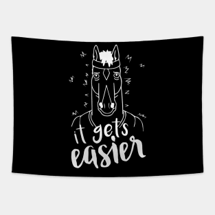 It Gets Easier Outline White Tapestry