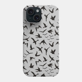 Flying Birds Black Silhouettes Pattern Phone Case