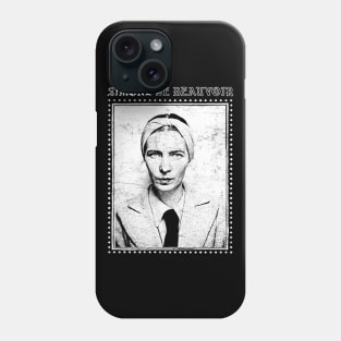 Simone de Beauvoir // Faded Style VIntage Look Design Phone Case