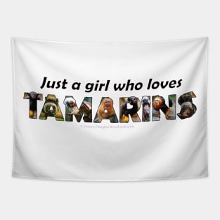Just a girl who loves Tamarins - oil painting word art Tapestry