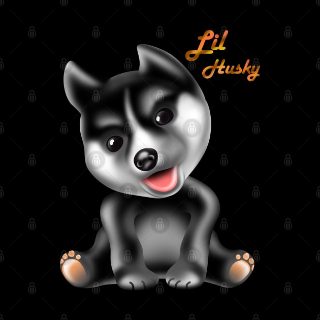 Lil husky smile puppy, pompsky puppies sitting by AdishPr