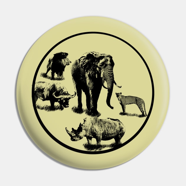 Big Five - Kenya / Africa Pin by T-SHIRTS UND MEHR