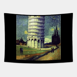 Tower of Pisa, Vincent van Gogh style Tapestry