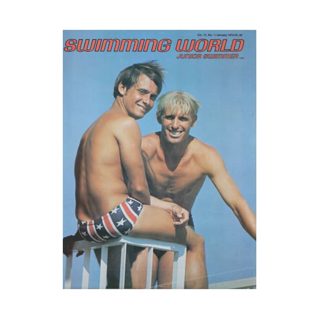 SWIMMING WORLD Junior Swimmer - Vintage Physique Muscle Male Model Magazine Cover by SNAustralia