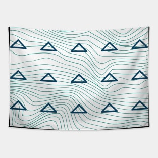 Random Lines with Triangles Design Tapestry