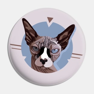 Angry Sphynx Cat Pin