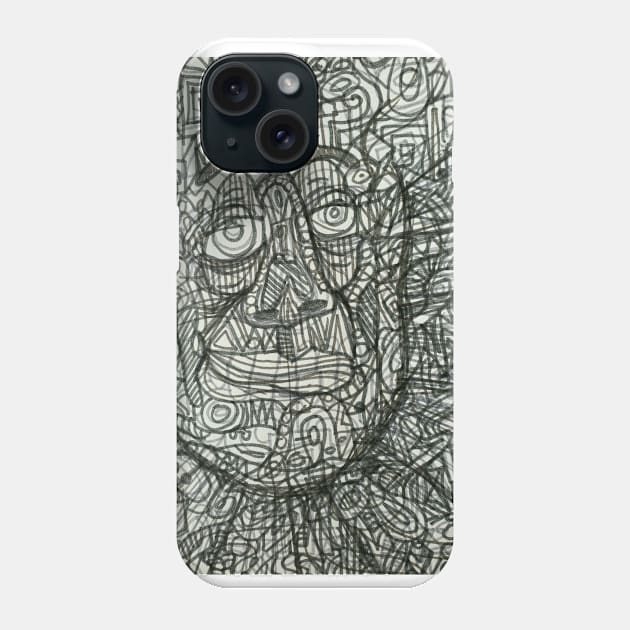 greyscale face Phone Case by BondonArt