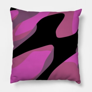 pink and black abstract 7 Pillow