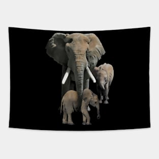 Elephantmama with Babys - Elephant in Africa Tapestry