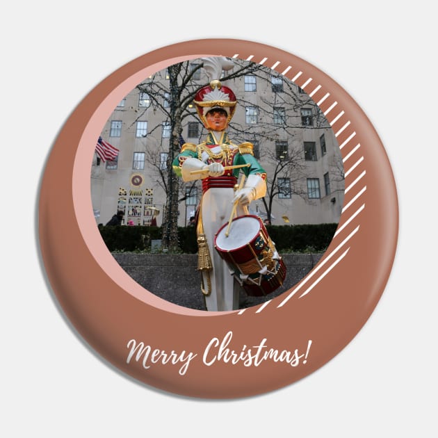 Merry Christmas NYC Rockefeller Plaza Drummer Boy Pin by Christine aka stine1