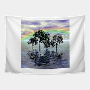 Flooded trees and rainbows Tapestry