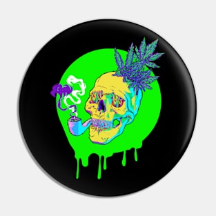 Awesome Trippy Chronic Skull Pineapple Pin