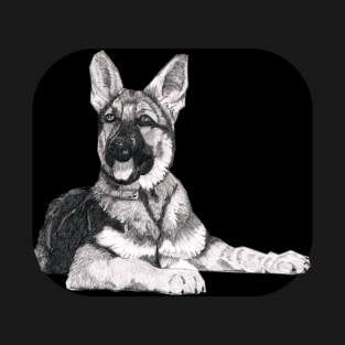 Alsatian alert, watching..... T-Shirt