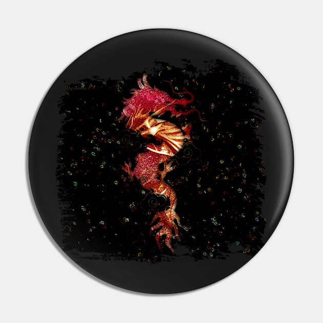 Night Sky Red Dragon Pin by grandrelic