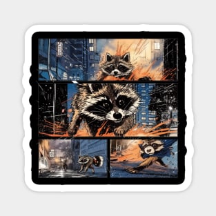 Street Cats need your Support - Vintage Raccoon Comic Cartoon Sticker T-shirt Magnet