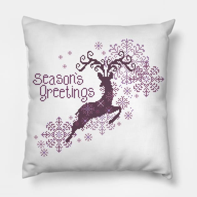 Seasons Greetings Majestic Reindeer Pillow by inotyler