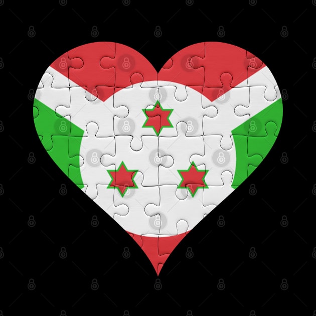 Burundian Jigsaw Puzzle Heart Design - Gift for Burundian With Burundi Roots by Country Flags