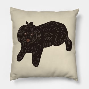 Black Maltipoo Pillow