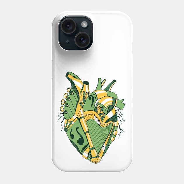 Forrest Green No 2 Musical Heart Phone Case by kenallouis