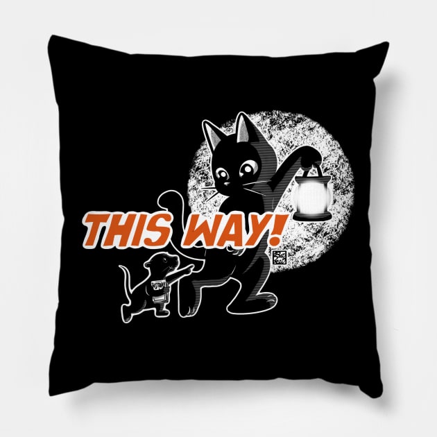 This Way! Pillow by BATKEI