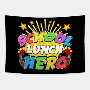 Lunch Hero Squad A Food Hearts School Lunch Hero Tapestry