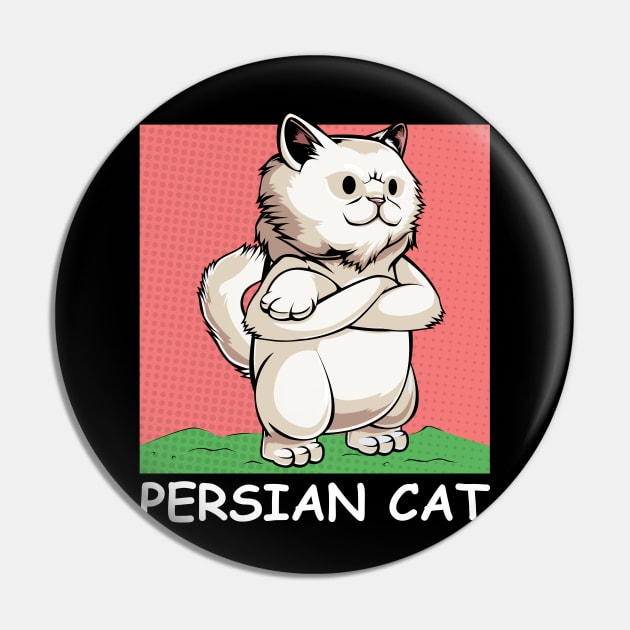 Persian Cat - Cute Cartoon Cat Comic Cats Pin by Lumio Gifts