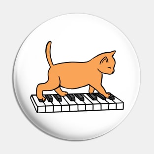 Cat Playing Piano Pin