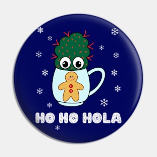 Ho Ho Hola - Small Cactus With Red Spikes In Christmas Mug Pin