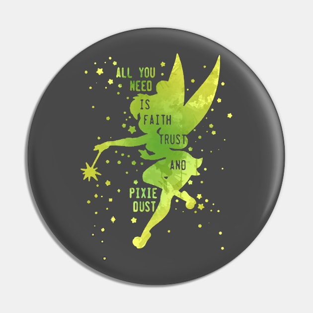 Fairy Inspired Silhouette Pin by InspiredShadows