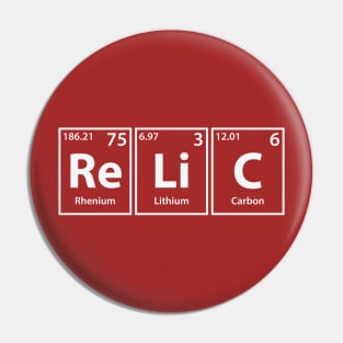 Relic (Re-Li-C) Periodic Elements Spelling Pin