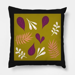 Winter leaf and ferns. Pillow