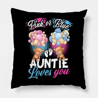 Bears Pink Or Blue Auntie Loves You Gender Reveal Pillow