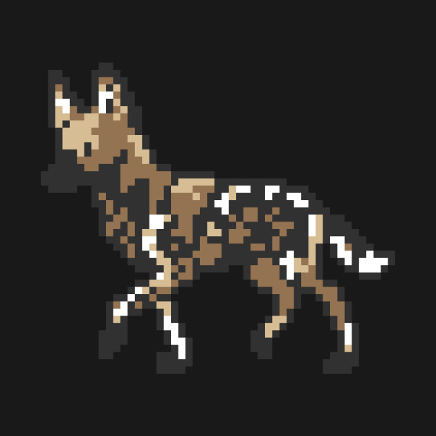 Disover 8bit African Wild Dog - Animals - T-Shirt