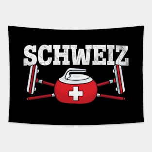 Schweiz Curling Broom ice Sports Switzerland Flag Curling Tapestry